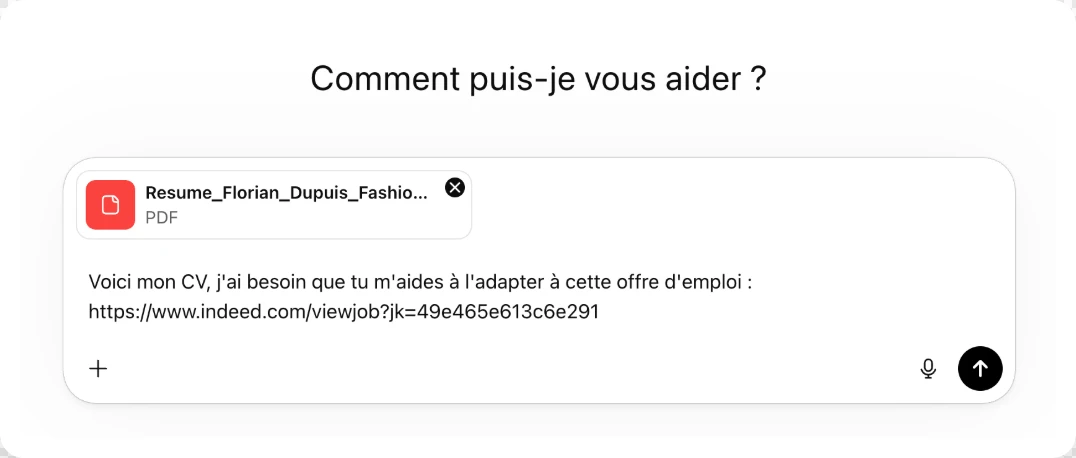 Import du CV dans une IA